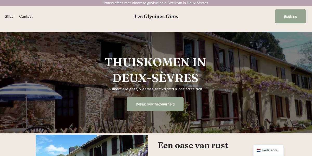 Case screenshot van Les Glycines Gîtes