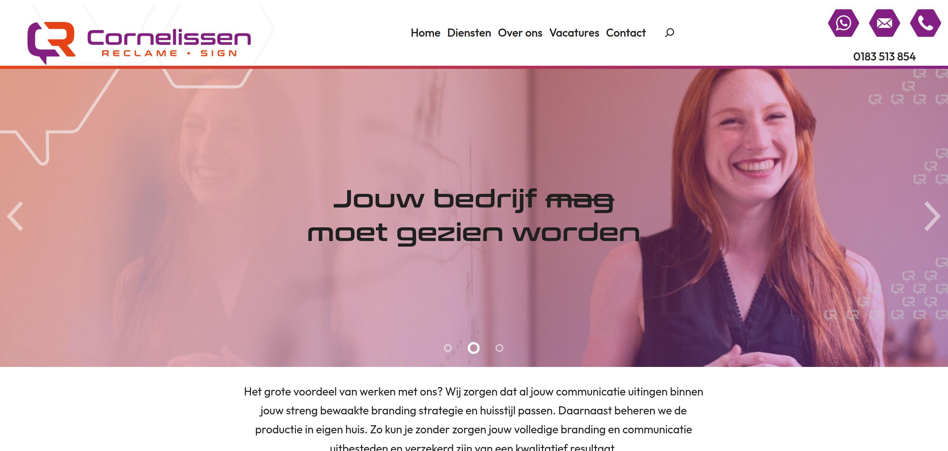 Case screenshot van Cornelissen Reclame