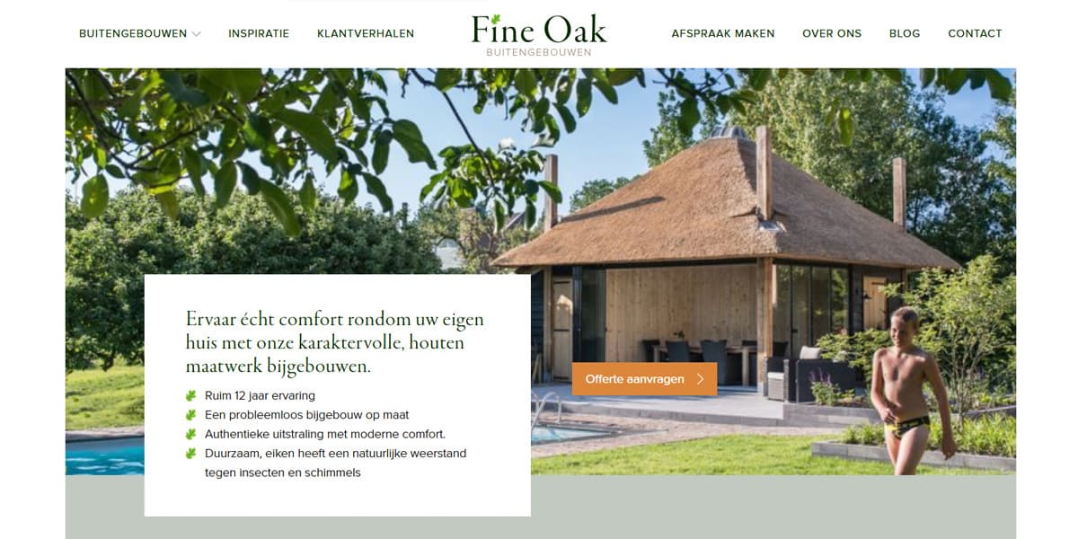 Case screenshot van Fine Oak
